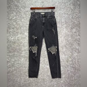 Madewell Women’s Jeans Size 25 The Perfect Summer Jean Black Denim Distressed